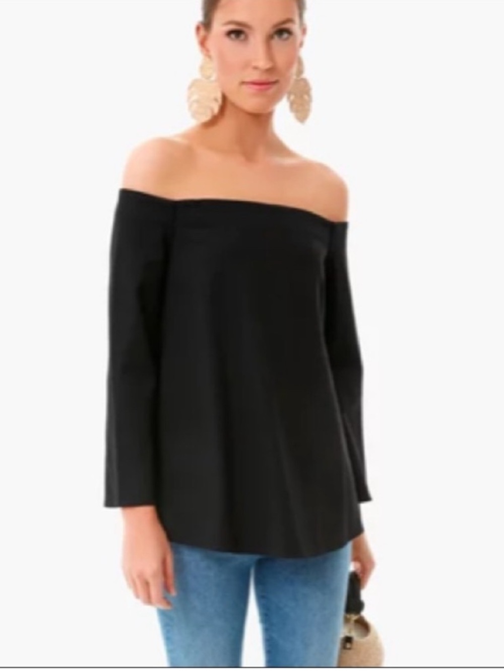 Tuckernuck Miranda Off-Shoulder Black Tunic Top